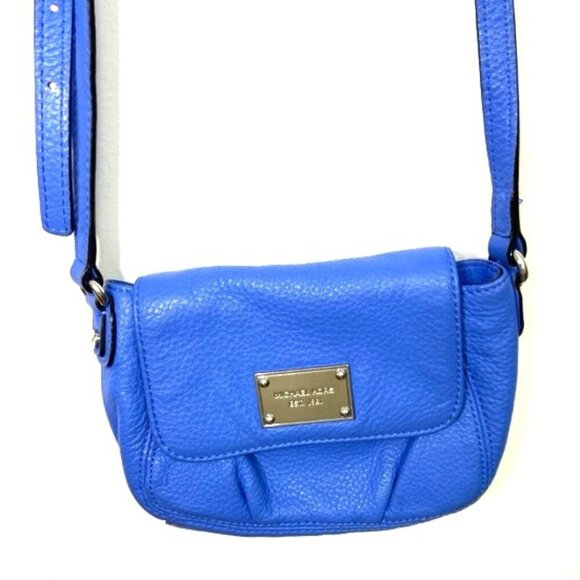 Michael Kors Small Crossbody Bag Blue Silver Toned Hardware Adjustable Strap - Picture 2 of 8